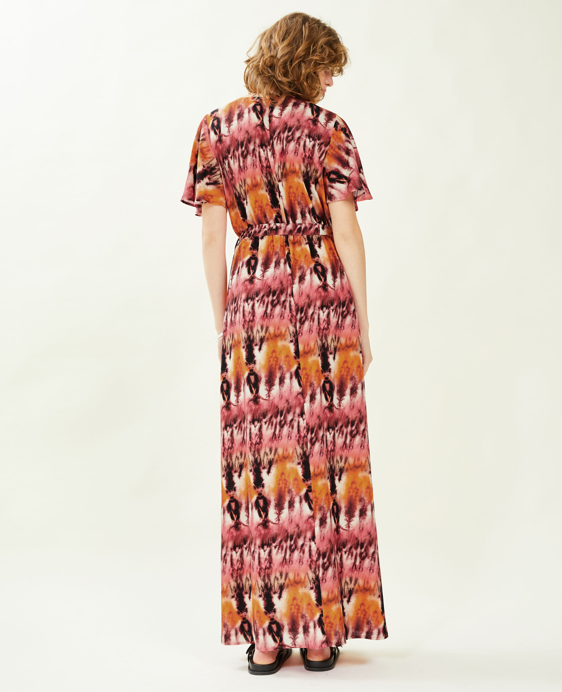 Robe longue encolure croisée - Rouge