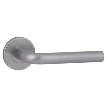 Karwei deurkruk set Gino rond rozet RVS look aluminium