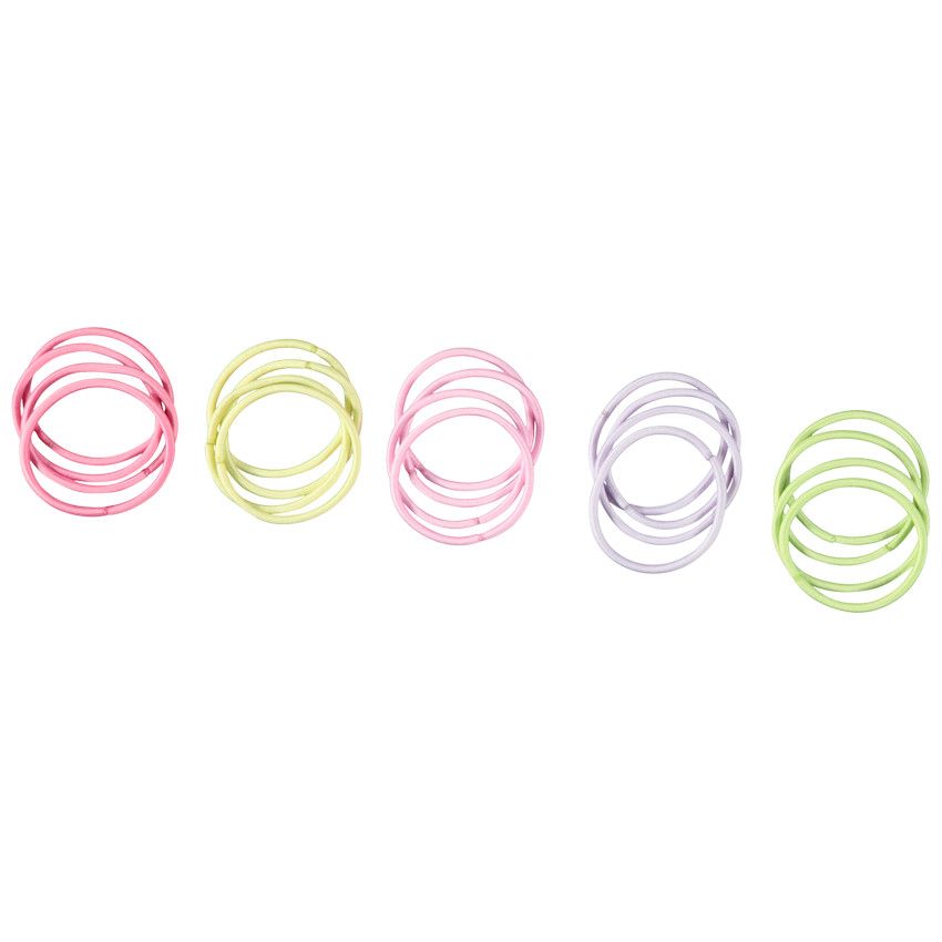 Lot de 20 élastiques pastels pour fille - Jaune