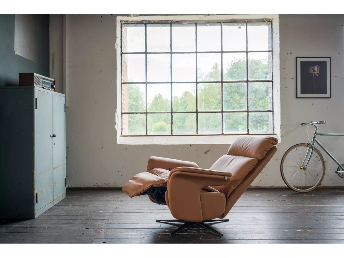 Fauteuil - marron cuir - NAMA