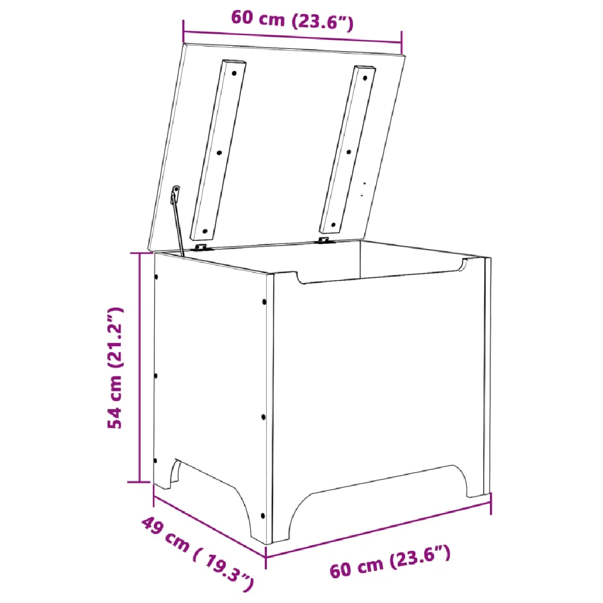 VidaXL Box RANA Blanc - Pin Massif
