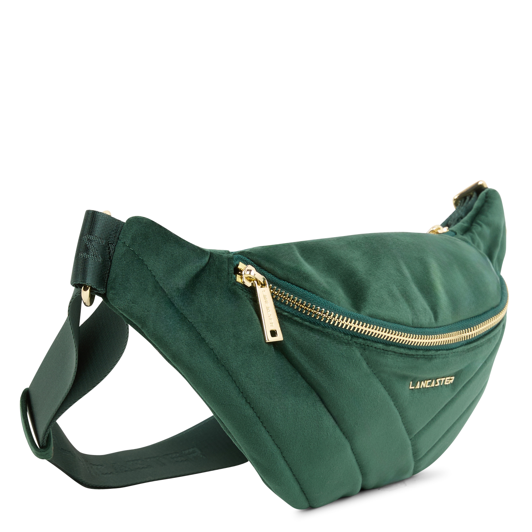 VELVET MATELASSE - Sac banane matelassé en velours | Vert