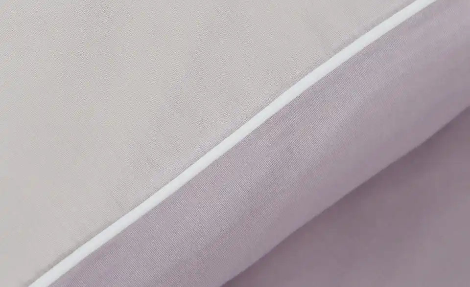 como Satin Wende-Bettwäsche Satin Piping Lilagrau 135x200 cm, 80x80 cm