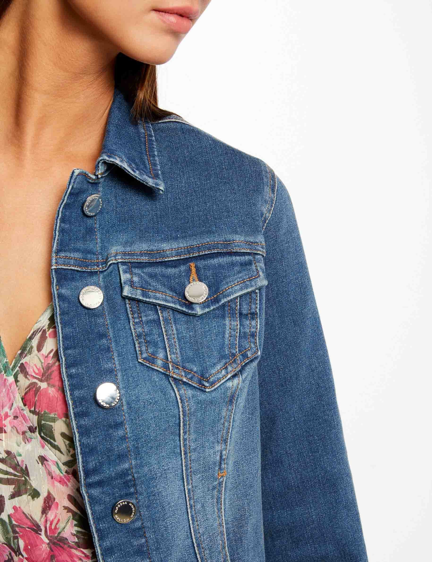 Veste droite boutonnée en jean jean stone femme - jean_stone