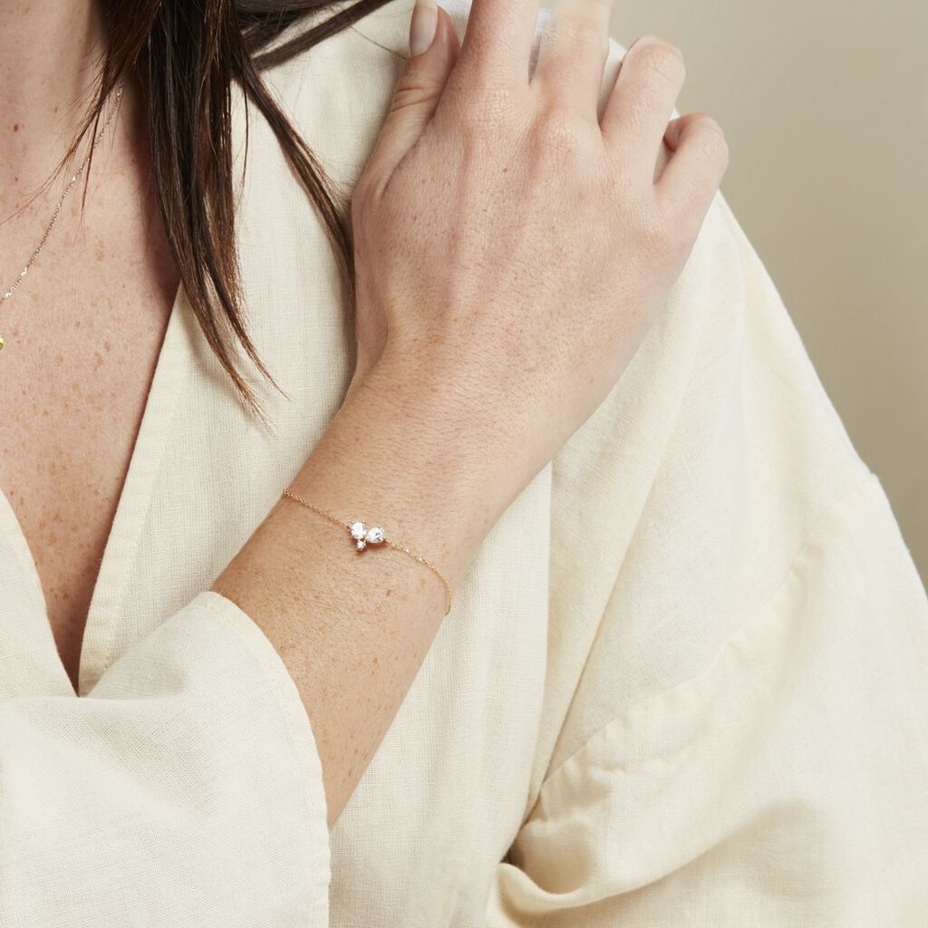 Bracelet Or Jaune Isidor Oxydes De Zirconium