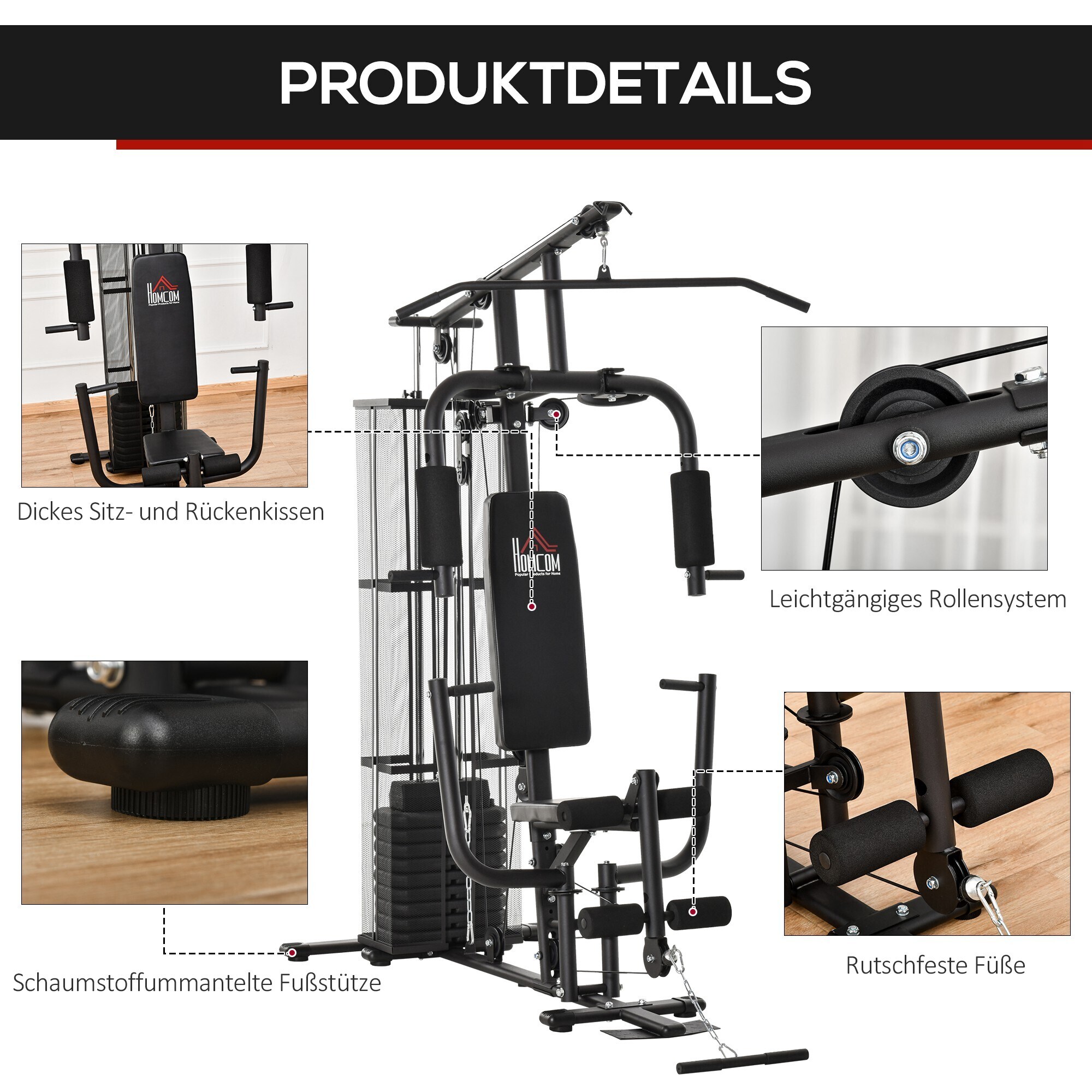HOMCOM Kraftstation für das Home Gym 150 x 110 x 210 cm (LxBxH)