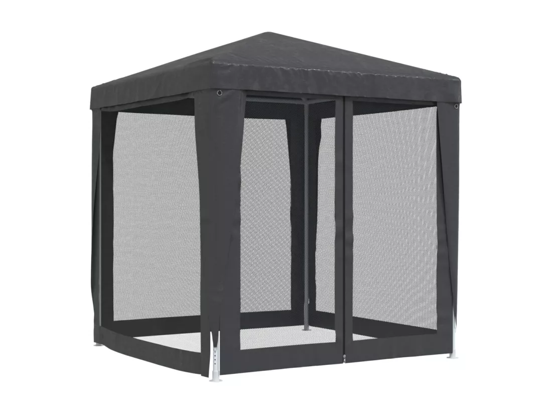 Tente de fête avec 4 parois latérales en maille Anthracite 2x2m