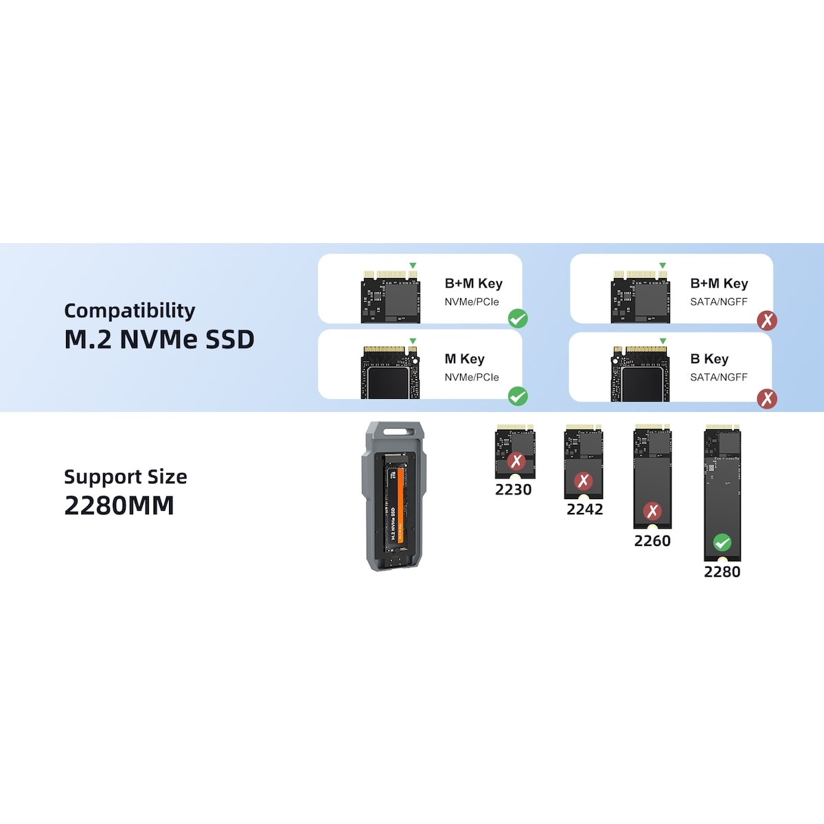 MAIWO USB4 Type-C M.2 NVMe SSD eksternt kabinett Aluminium 40 Gbps