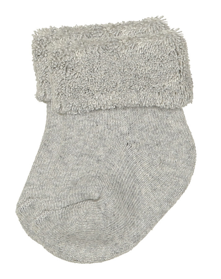 Erstlings-Socken SOFT FROTTEE 6r-Pack in hellgrau/weiß