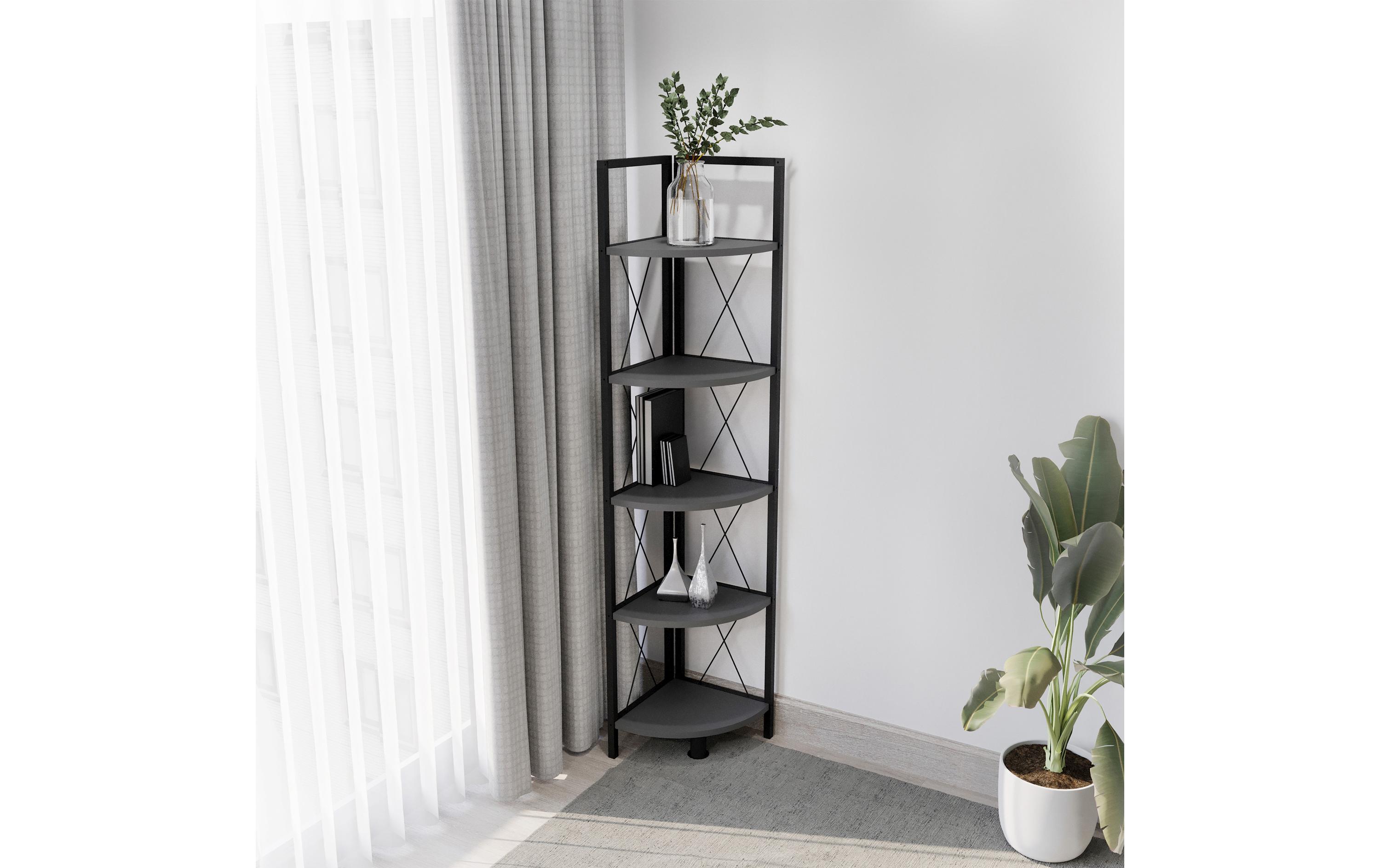 Regal Insasi 5 34 x 160 cm, Anthrazit<br>Modernes Eckregal