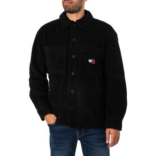 Tommy Jeans - Sobrecamisa De Sherpa Lisa Negro