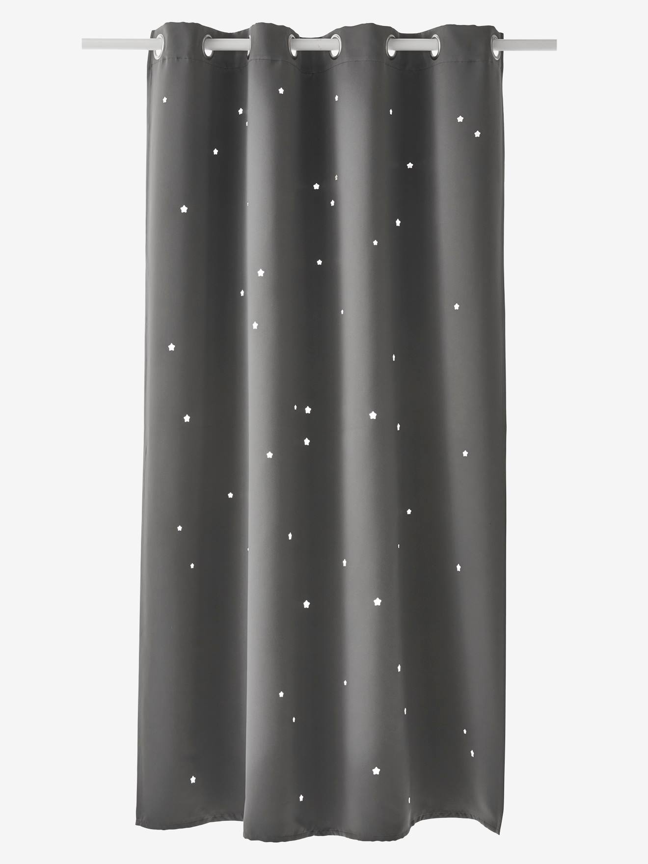 cortina blackout cinza-escura estampada
