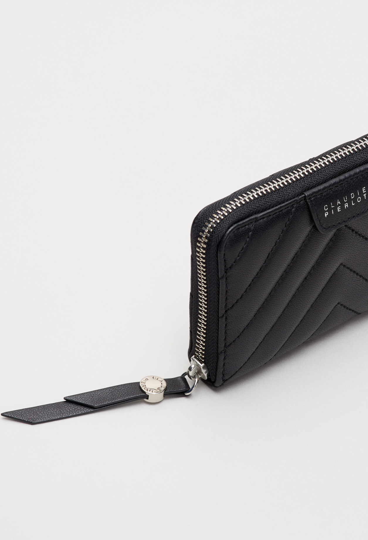 Porte-monnaie zippe cuir noir