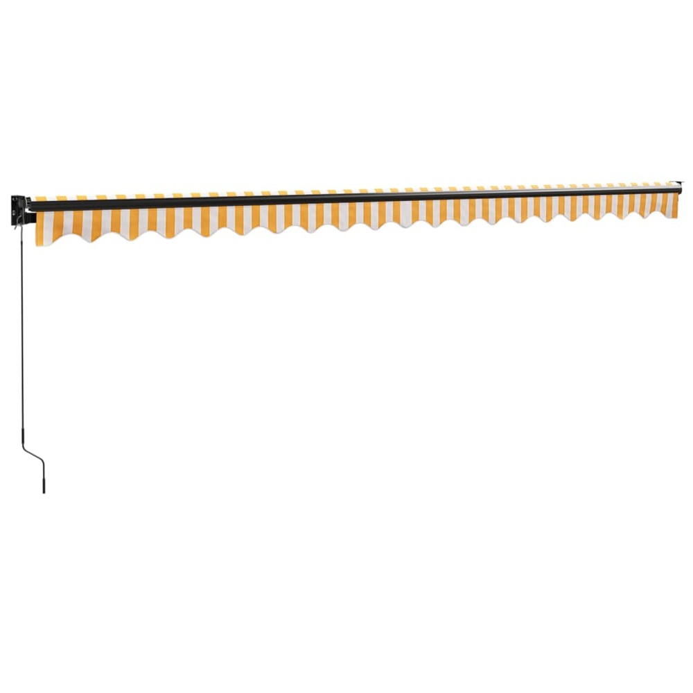 Auvent rétractable jaune et blanc 5x3 m tissu et aluminium