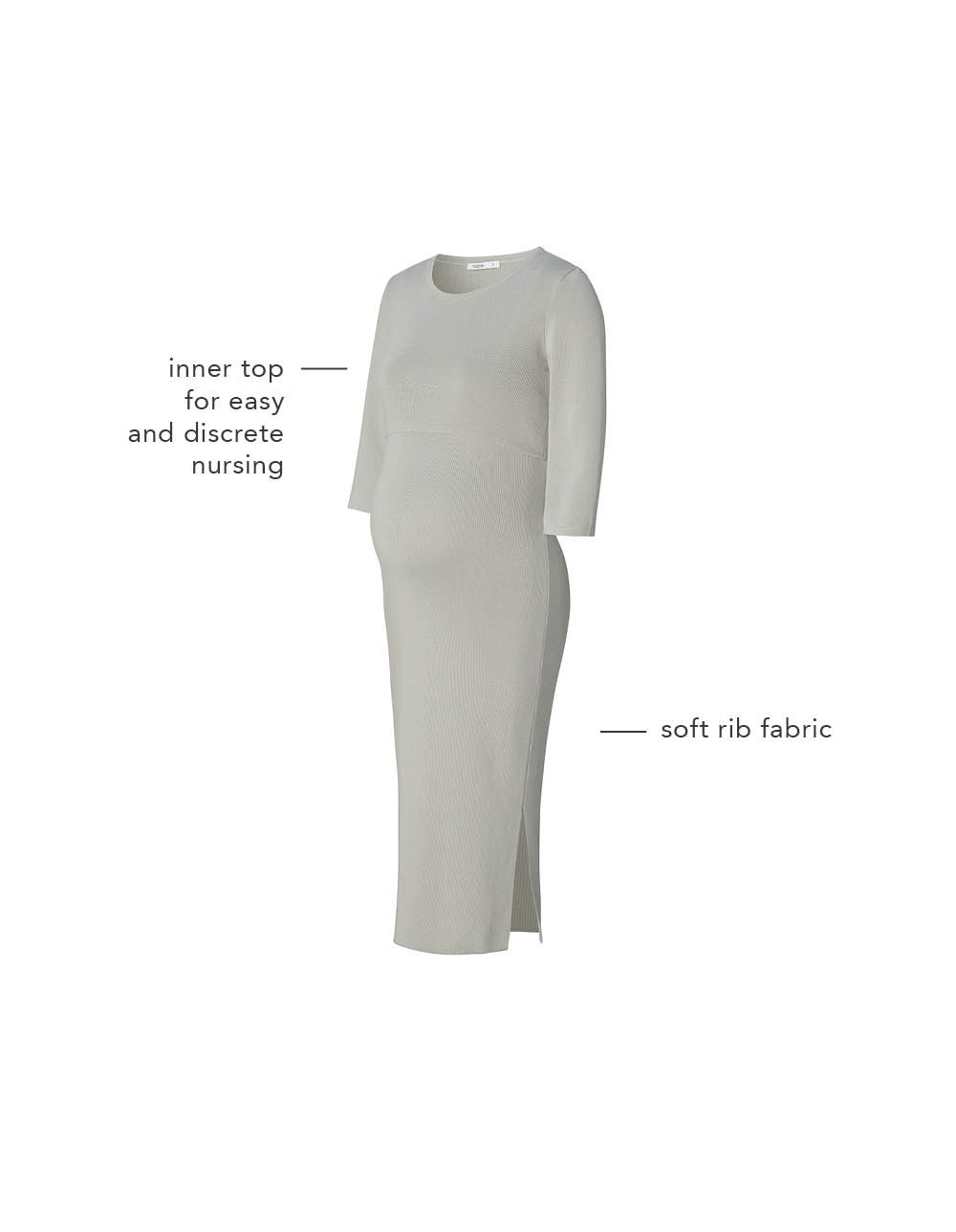 Noppies Maternity Jurk met voedingsfunctie Jaleesa - Pigeon
