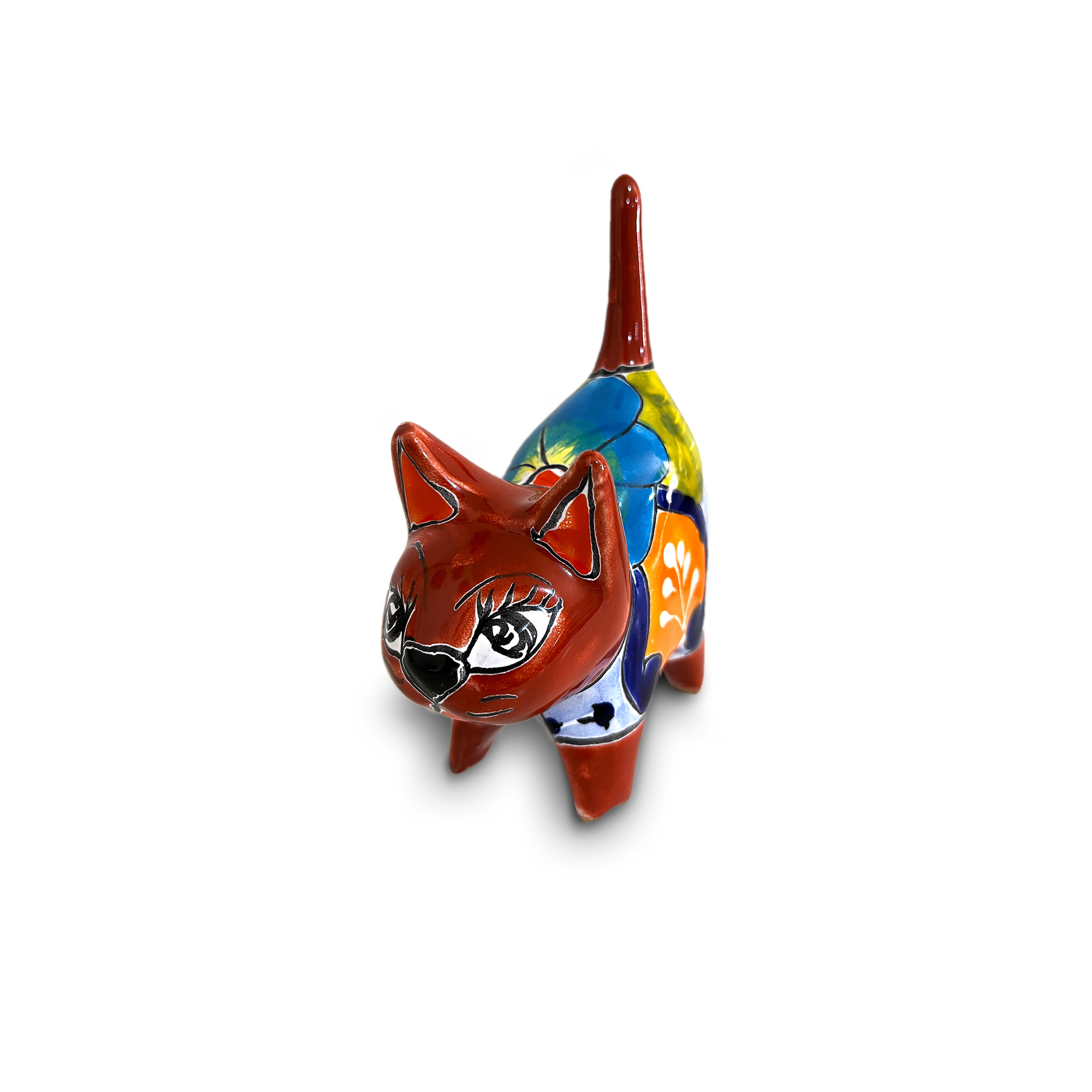 Katze Keramik braun, H 14 cm, B 10 cm, L 5 cm von fischer's lagerhaus