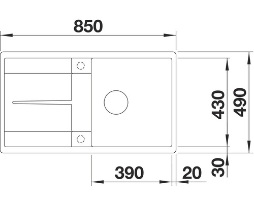 Blanco METRA 5 SF spoelbak 850 x 490 mm café 519104