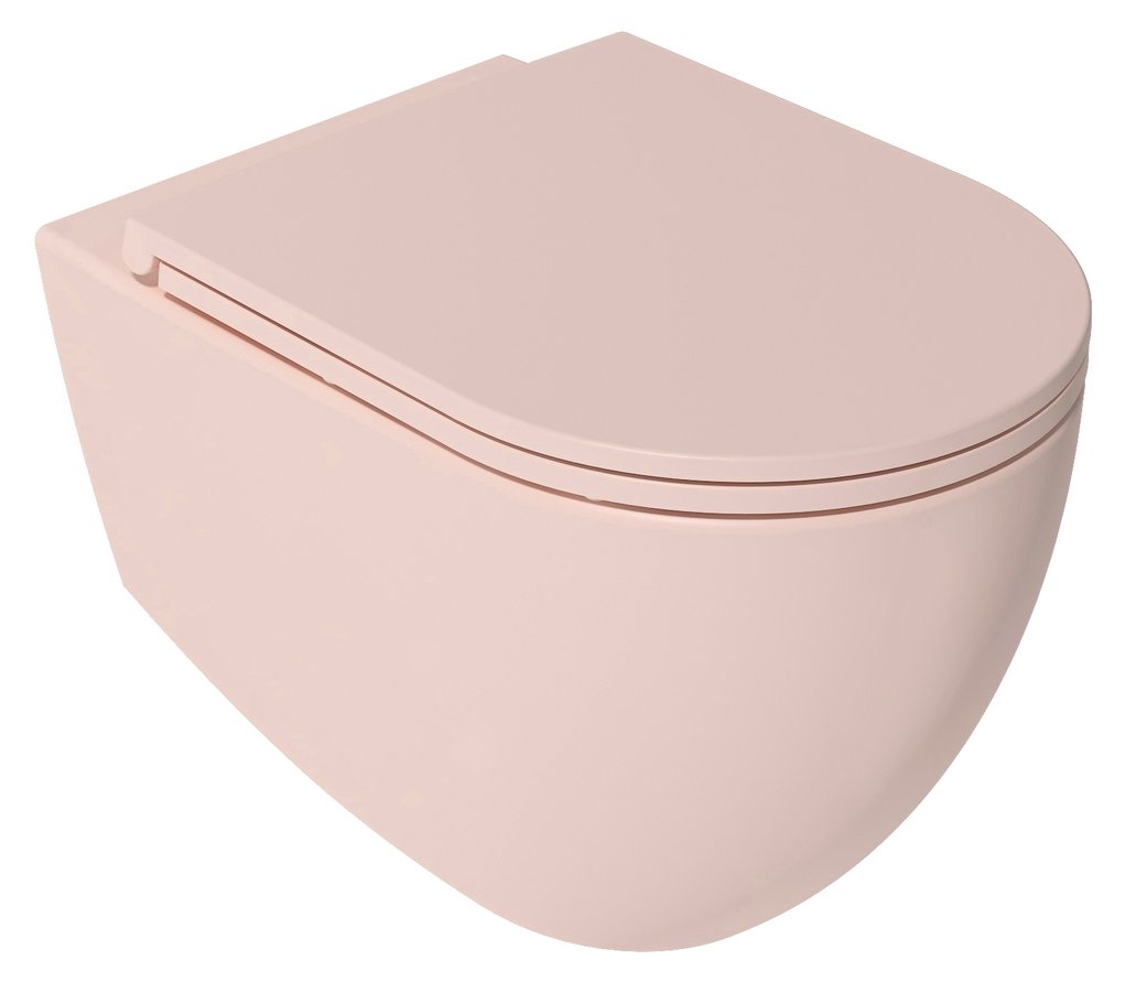 Isvea Infinity randloos toilet 53x36,5cm mat roze