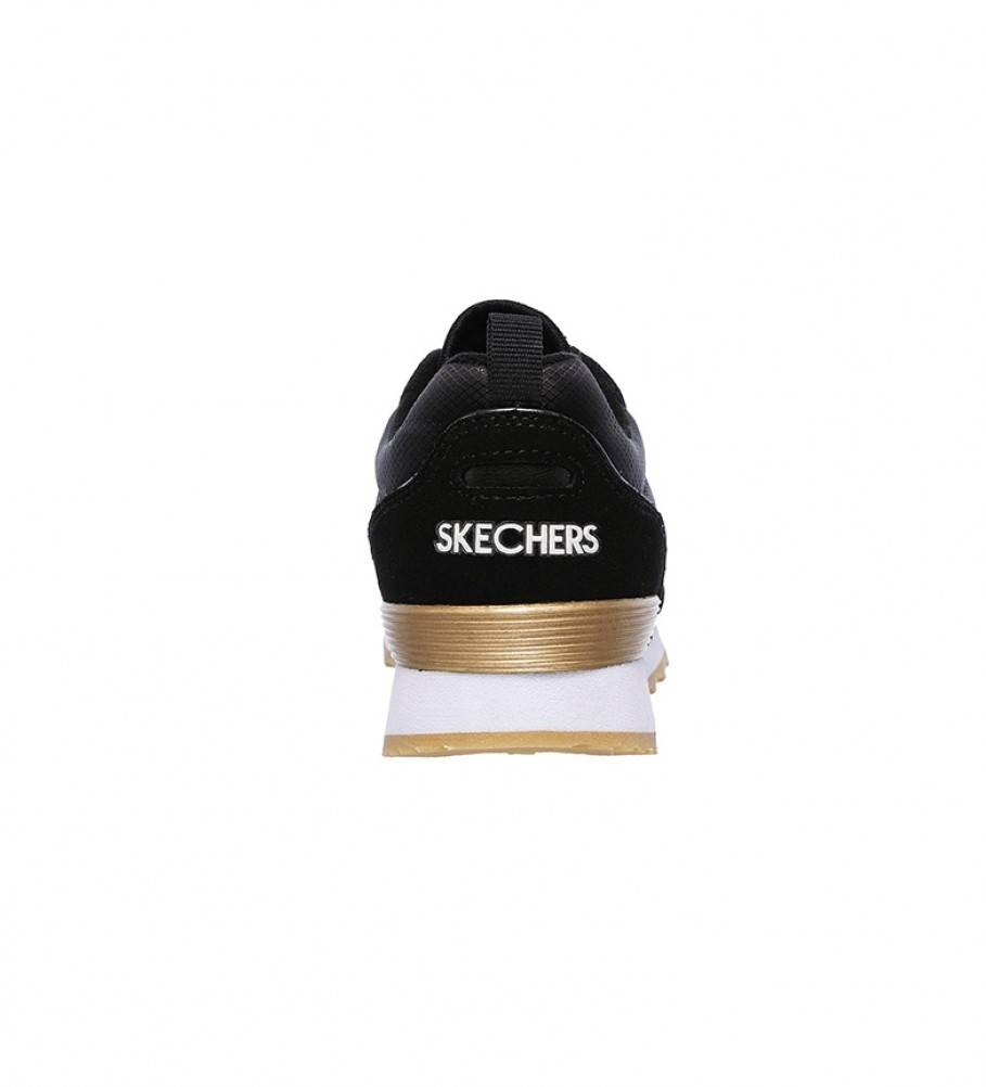 Tênis Skechers OG 85 Goldn Gurl preto com espuma viscoelástica.