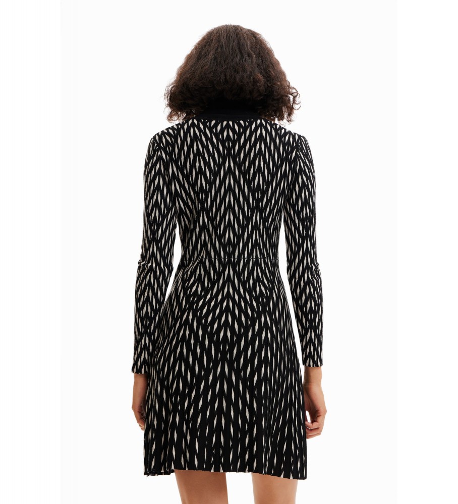 Vestido curto geométrico preto da Desigual