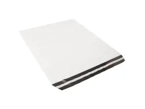 E-handelspose 60my L510xB410xH1mm Plast LDPE hvid/sort med tape,600 stk/krt