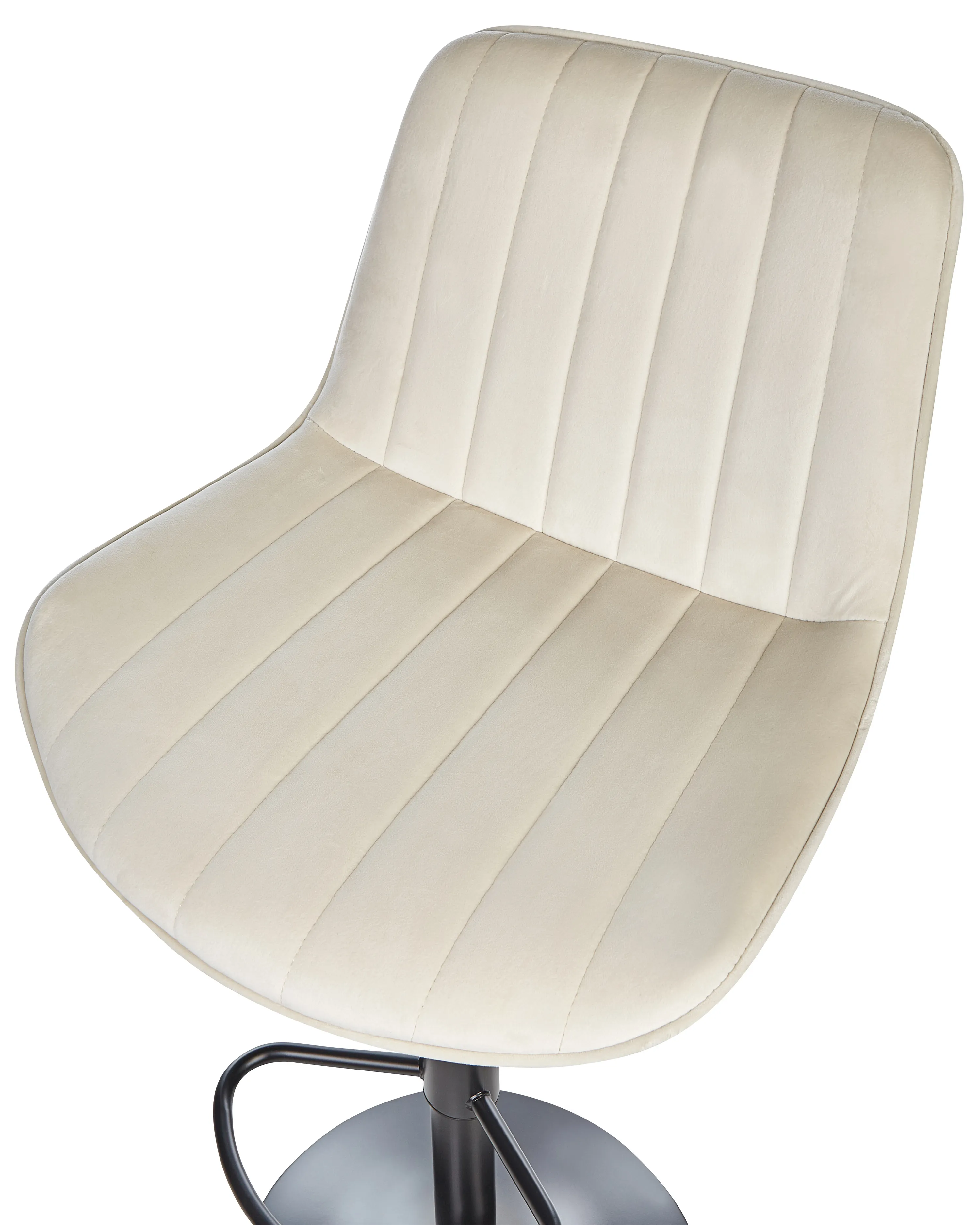 Set van 2 barstoelen DUBROVNIK Fluweel draaibaar Lichtbeige