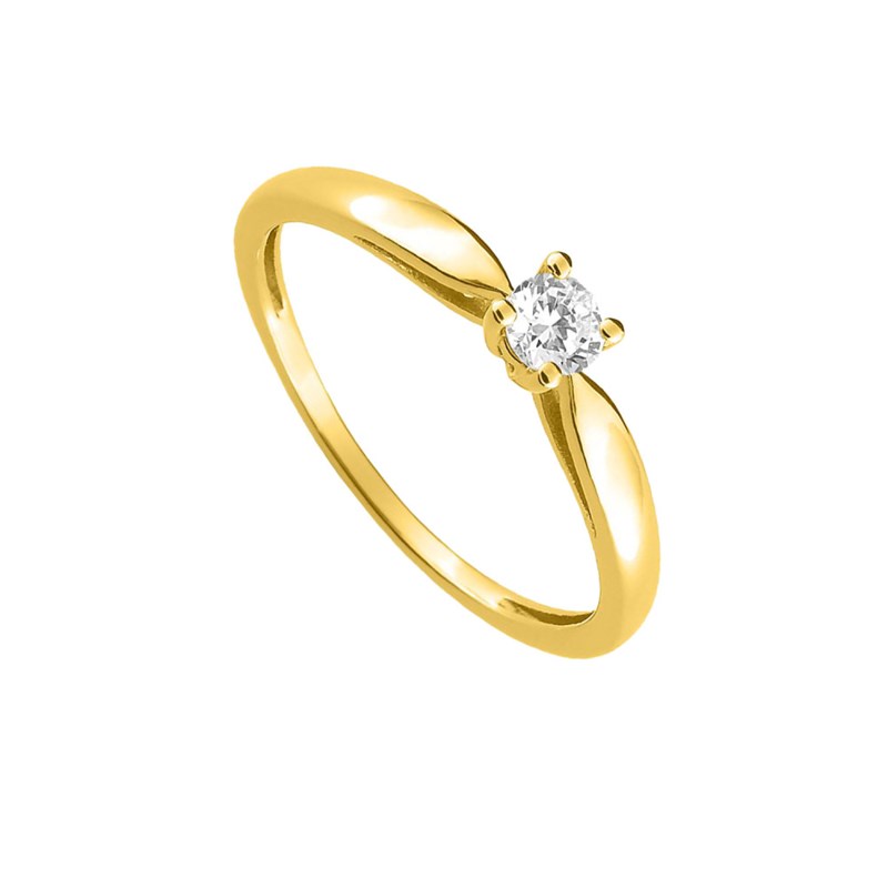 Bague Femme - Or 18 Carats - Diamant 0,15 Carats