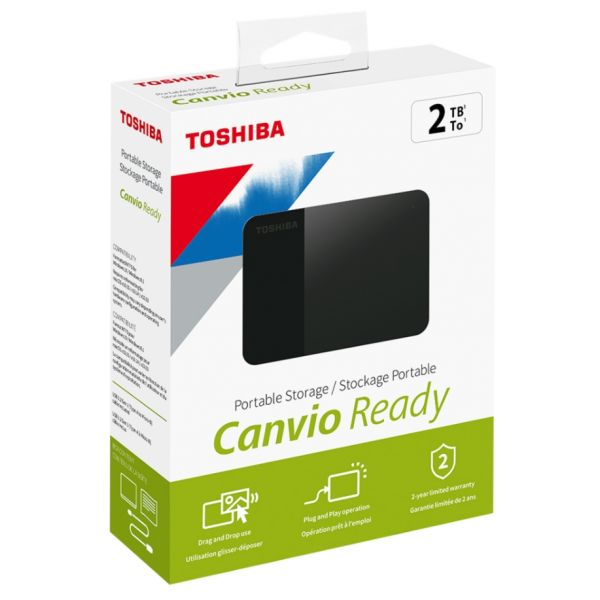 Disco Externo Toshiba 2TB Canvio Ready USB 3.0 Black - HHDTP320EK3AA