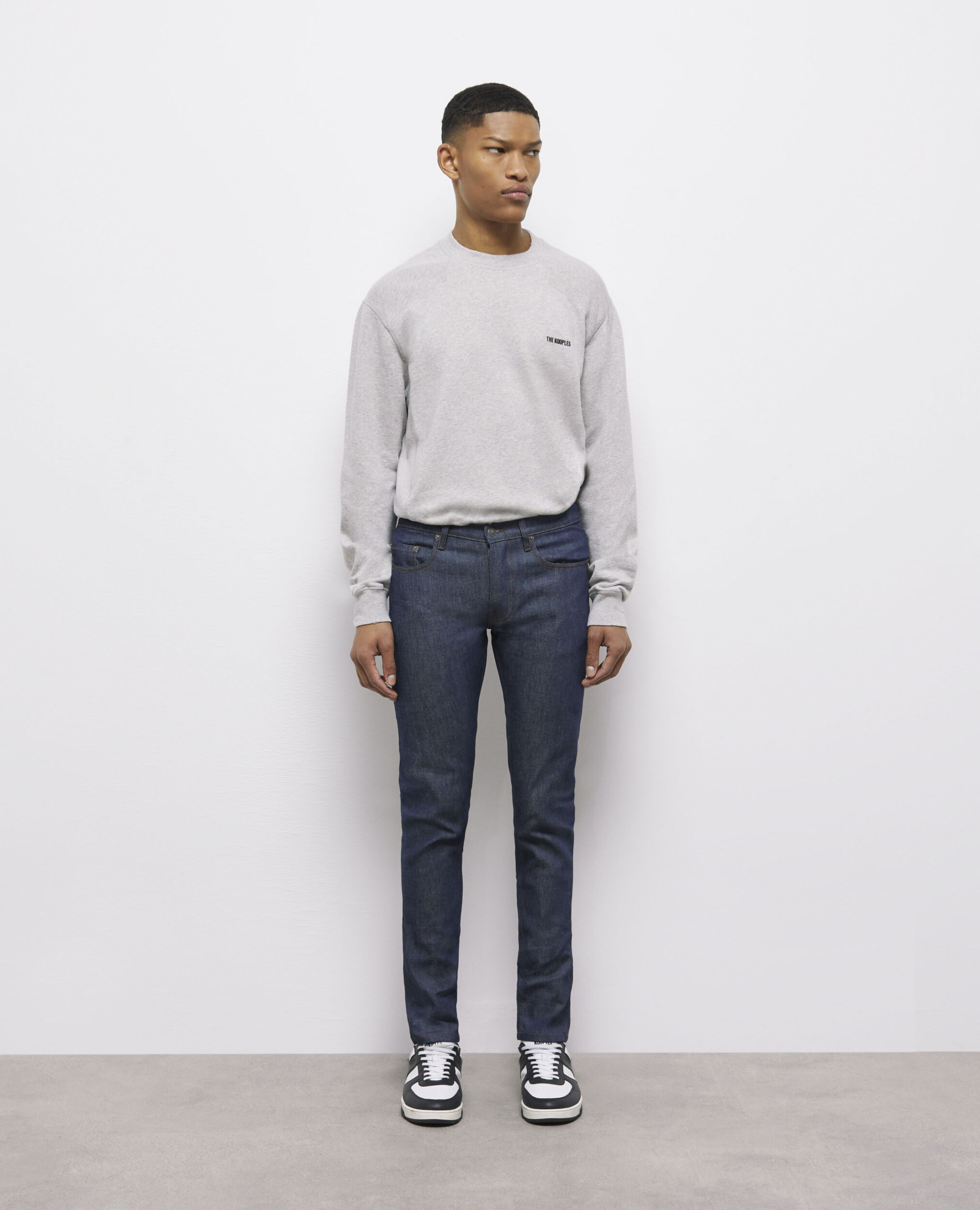 Jean vintage bleu foncé brut slim