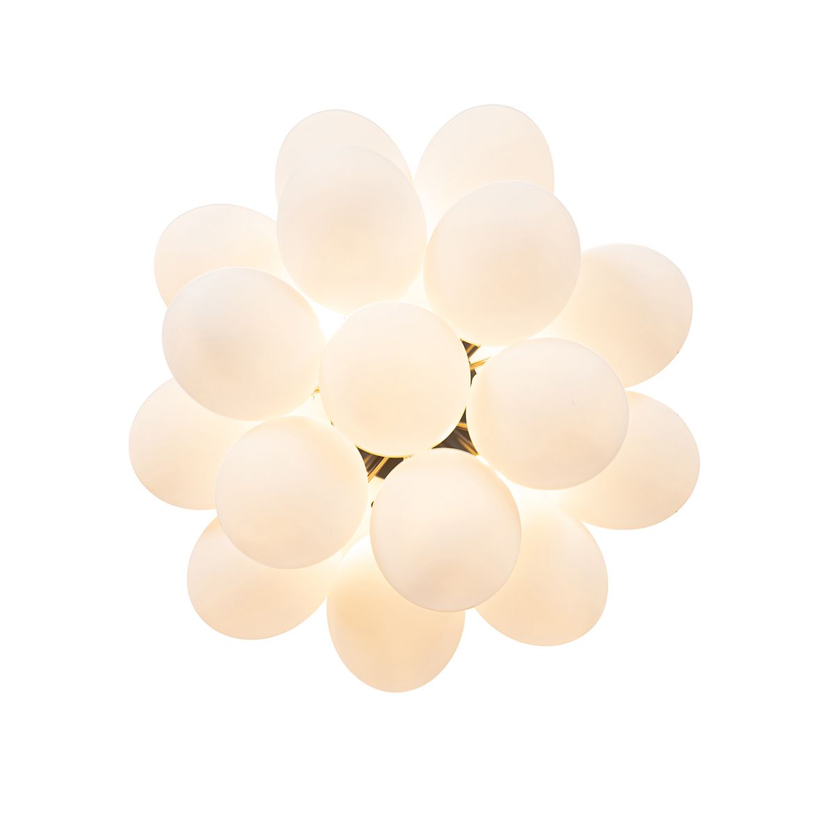 Smart plafondlamp zwart met opaal glas 4-lichts incl. 4 Wifi G9 - Uvas