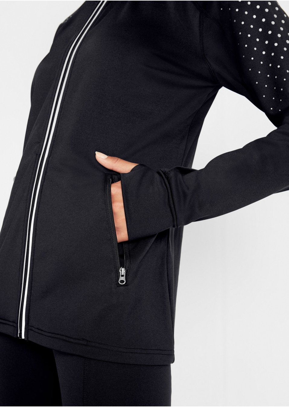 Gilet sweat thermo avec imprimé réfléchissant