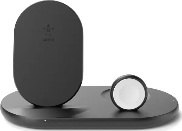 Belkin BoostCharge - Trådløs opladningsstander - 7.5 Watt - sort - for Apple AirPods; AirPods Pro; iPhone 11, 12, 7, 8, SE, X, XR, XS, XS Max; Watch