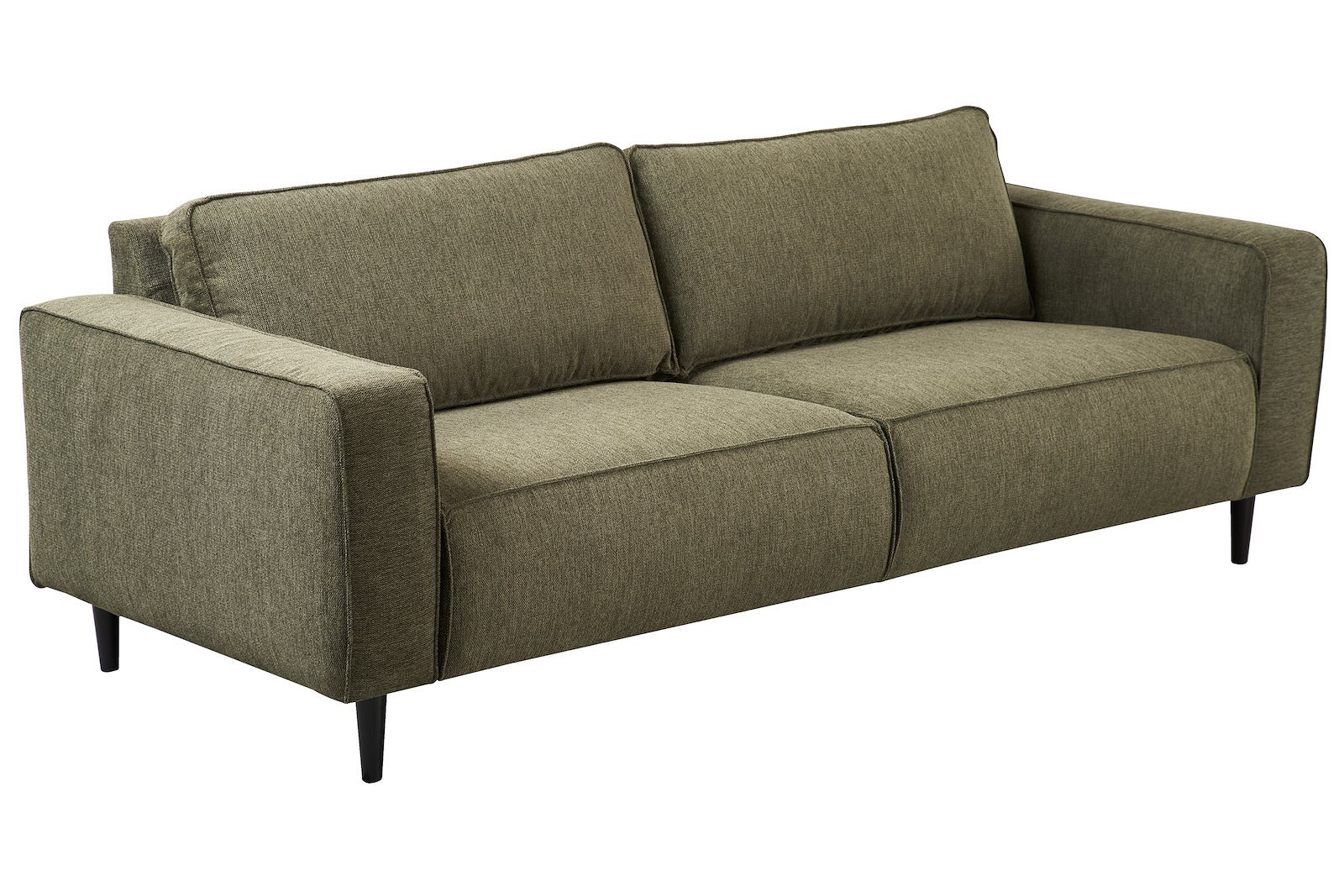Jessie 3-seter sofa 3-seter i tekstil Brego 77 grønn med mørk brune ben i heltre.