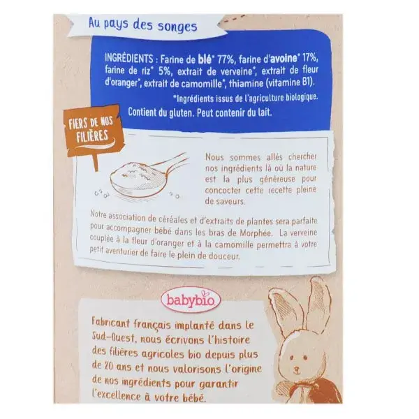Babybio 5 Grãos Verbena Flor de Laranjeira Camomila +6 meses Orgânico 220g