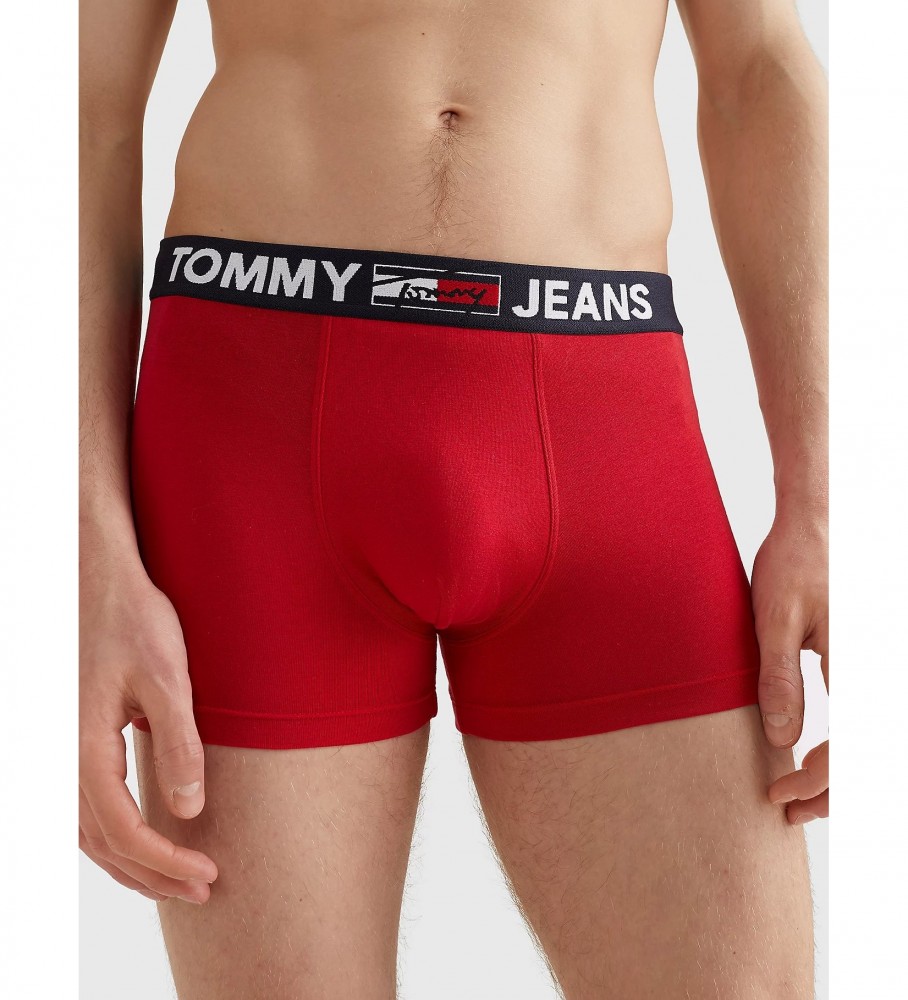 Cueca boxer Tommy Hilfiger com logo na cintura, vermelha