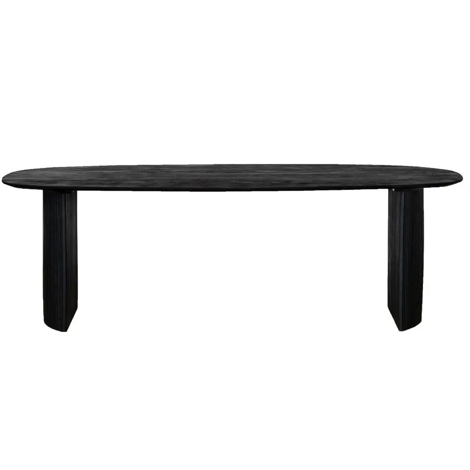Eettafel Deens Ovaal 200cm - Zwart Mangohout - Feline