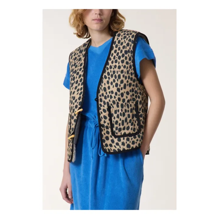 Leon & Harper Veste Sans Manches Réversible Veli | Léopard