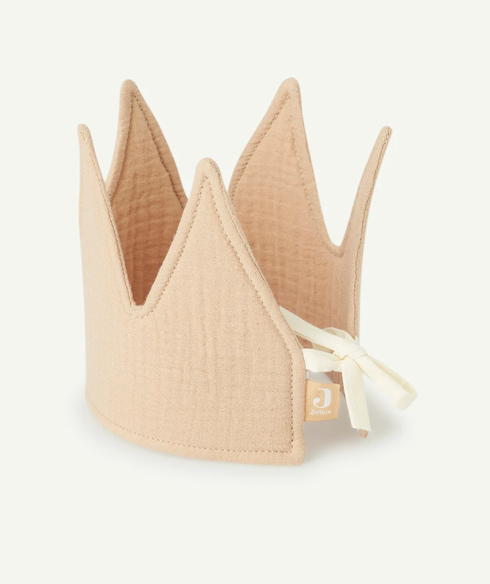 JOLLEINCOURONNE D'ANNIVERSAIRE 12x35CM EN GAZE DE COTON COULEUR BISCUIT