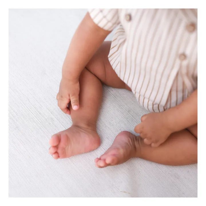 Lililotte Barboteuse Jacques Rayée | Ecru