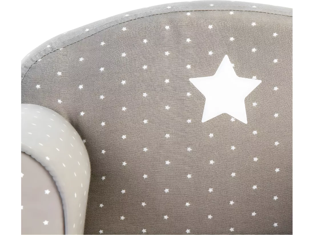Fauteuil pour Enfant Gris Taupe déco étoile