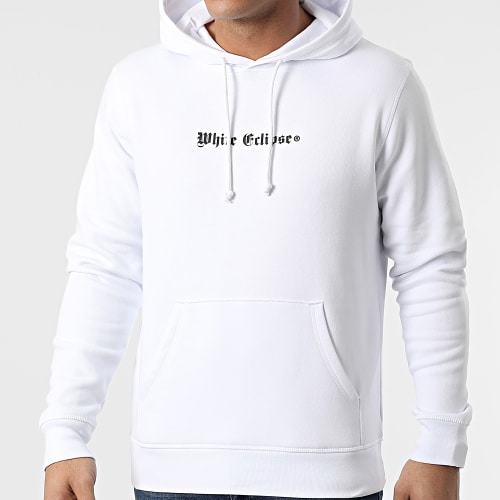 Sweat Capuche Eclipse Red Spray Blanc Noir