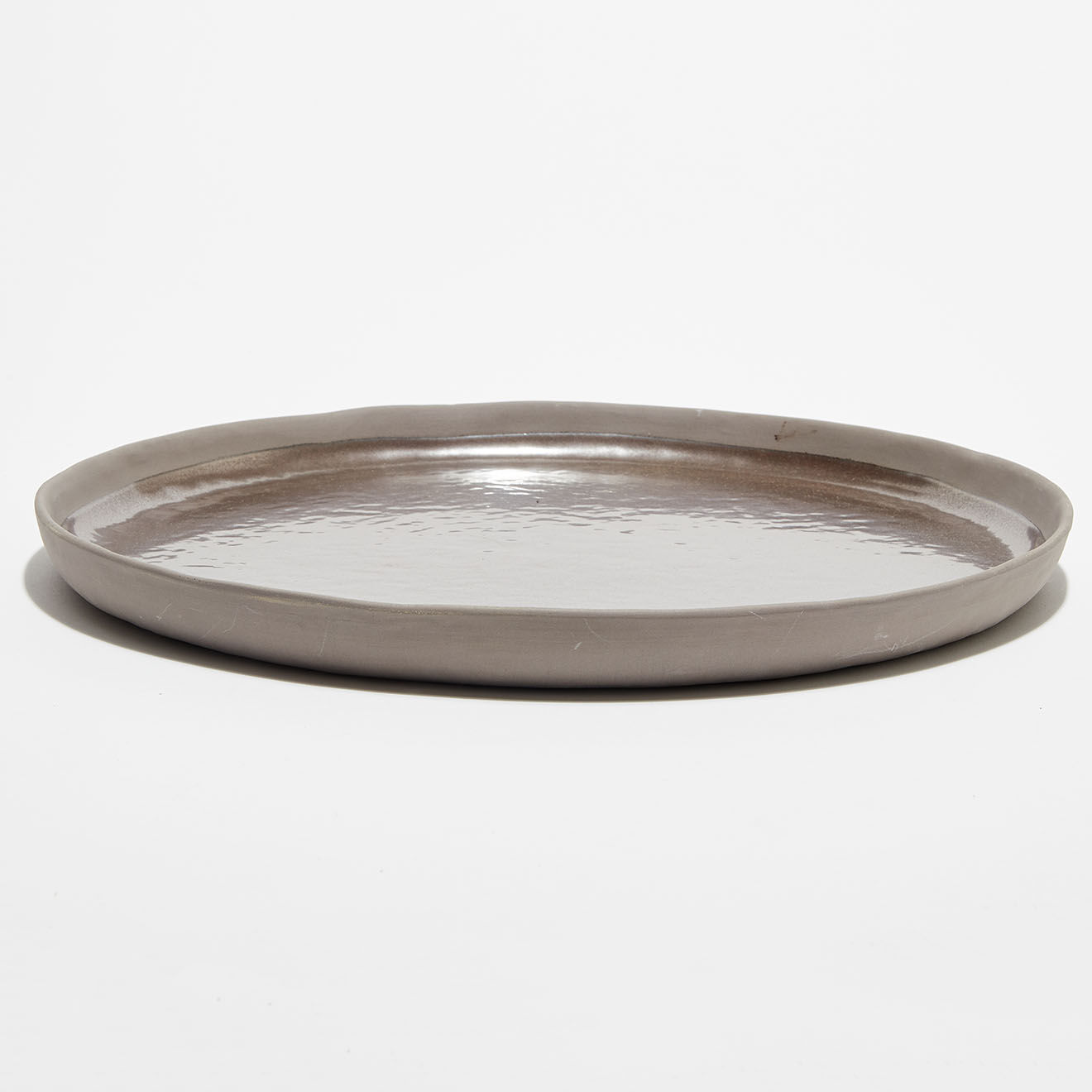 Pomax 2 Assiettes en Grès Porcelino Stellar bronze - D.33 cm