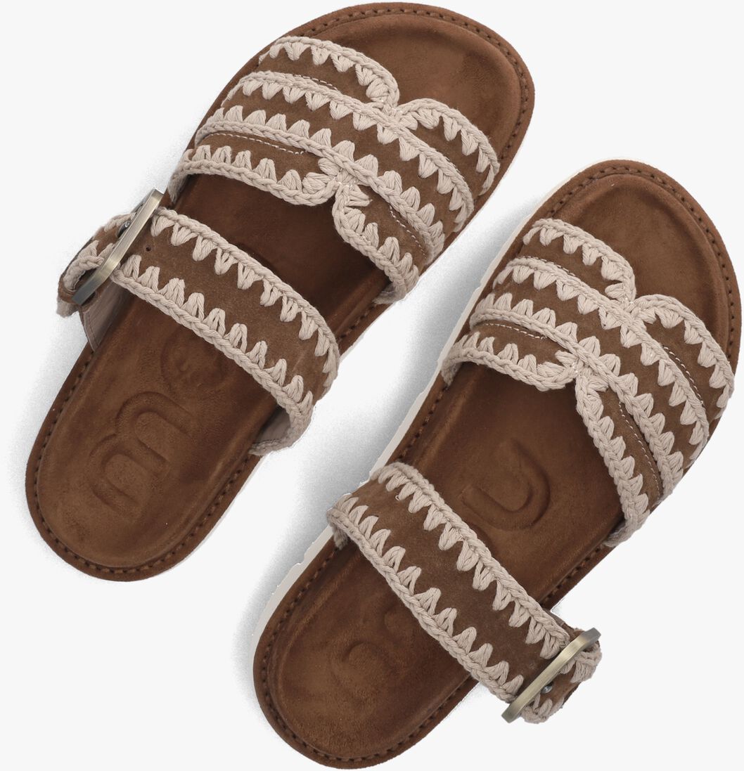bruine mou slippers bio sandal buckle strap