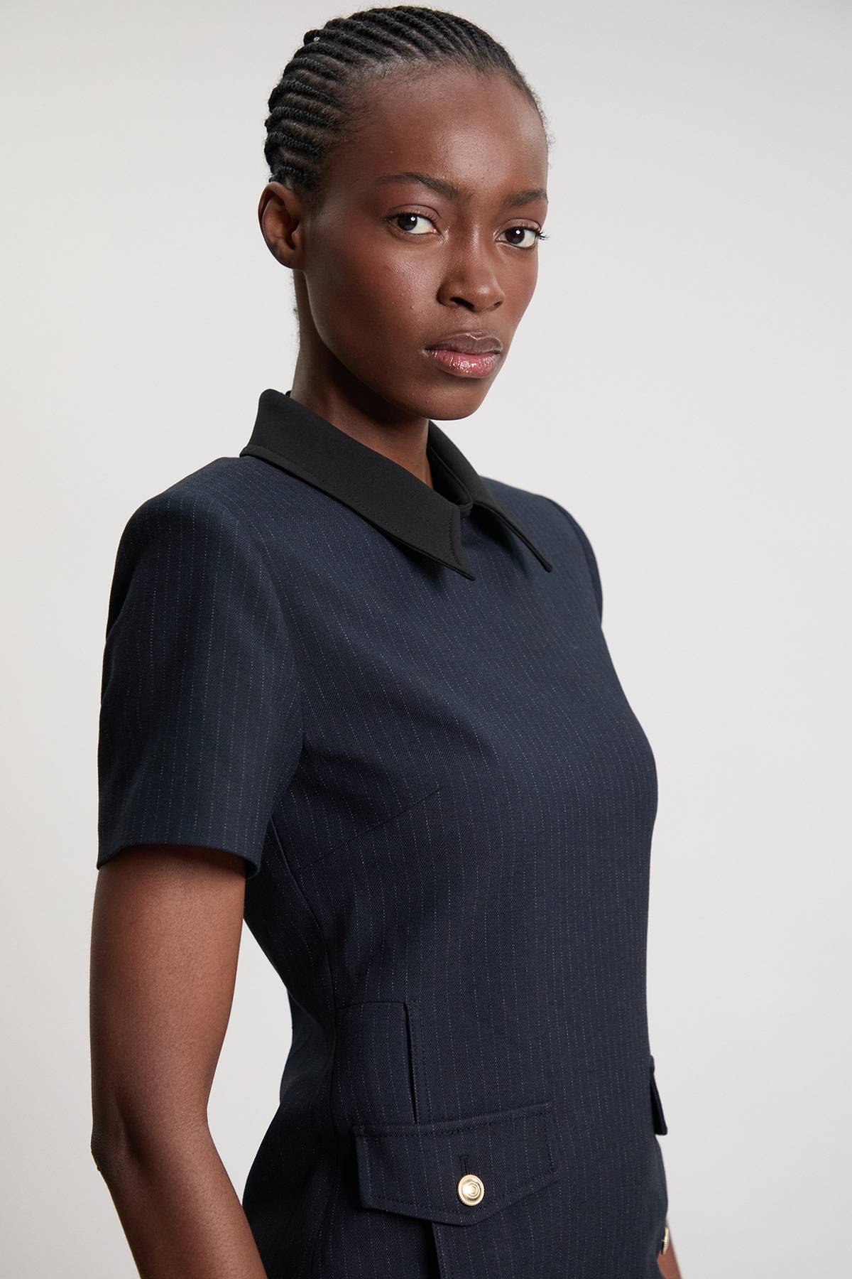 KarenMillen Robe Mini À Col À Rayures Tennis