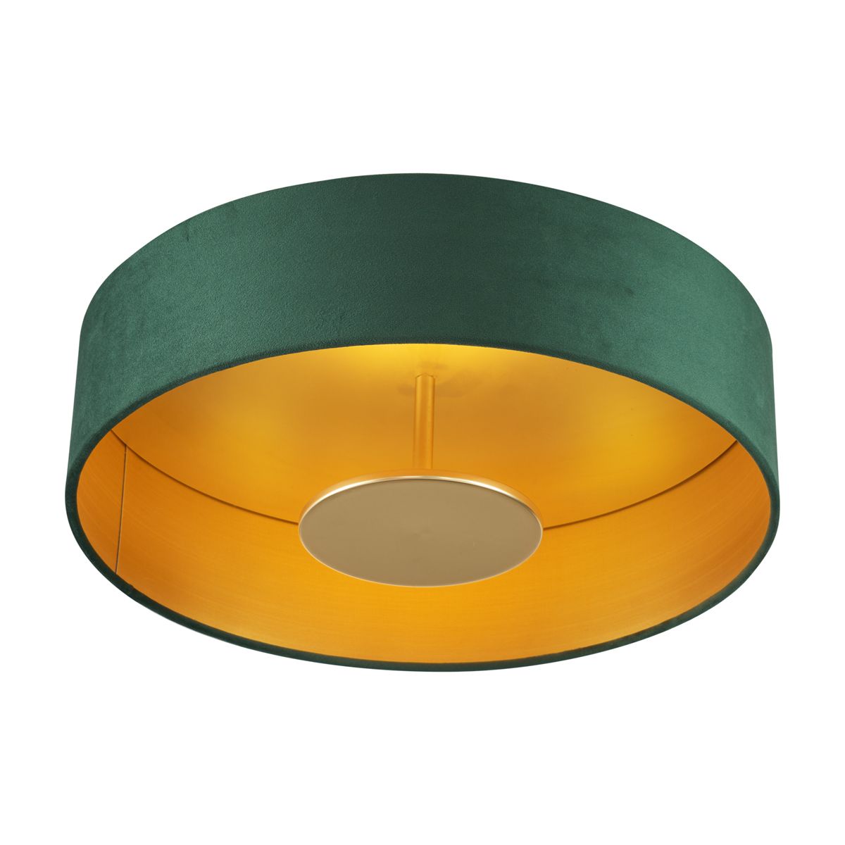 Moderne plafondlamp groen velours incl. LED 3-staps dimbaar - Bredow