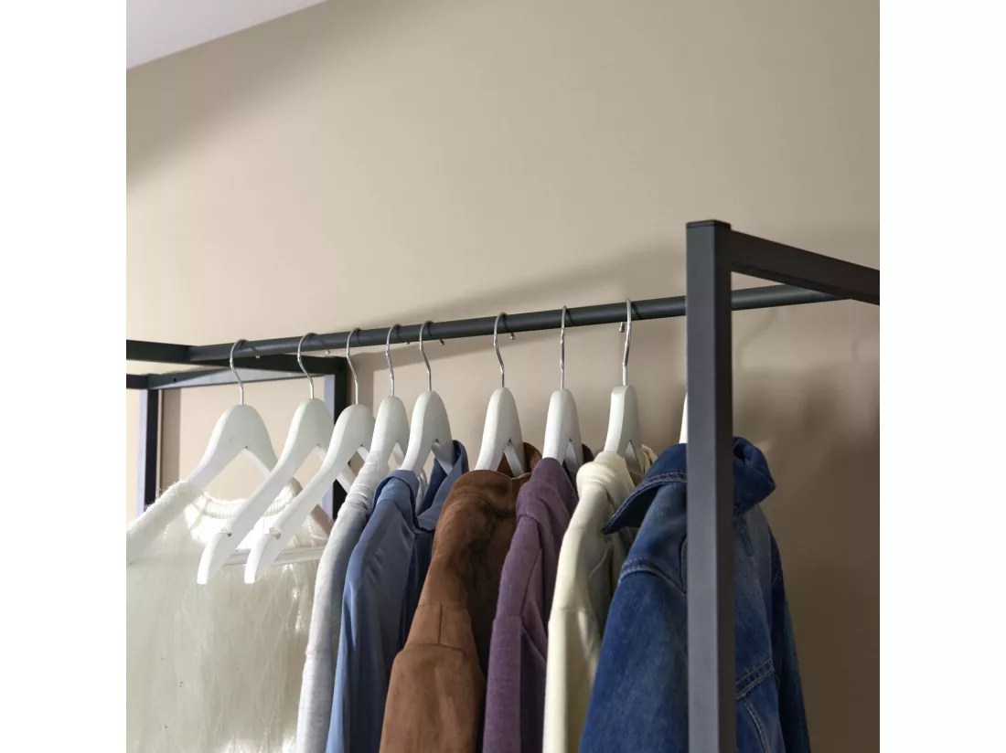 Portants vêtements bois et métal L240 x H200 cm KLEID - Lot de 2