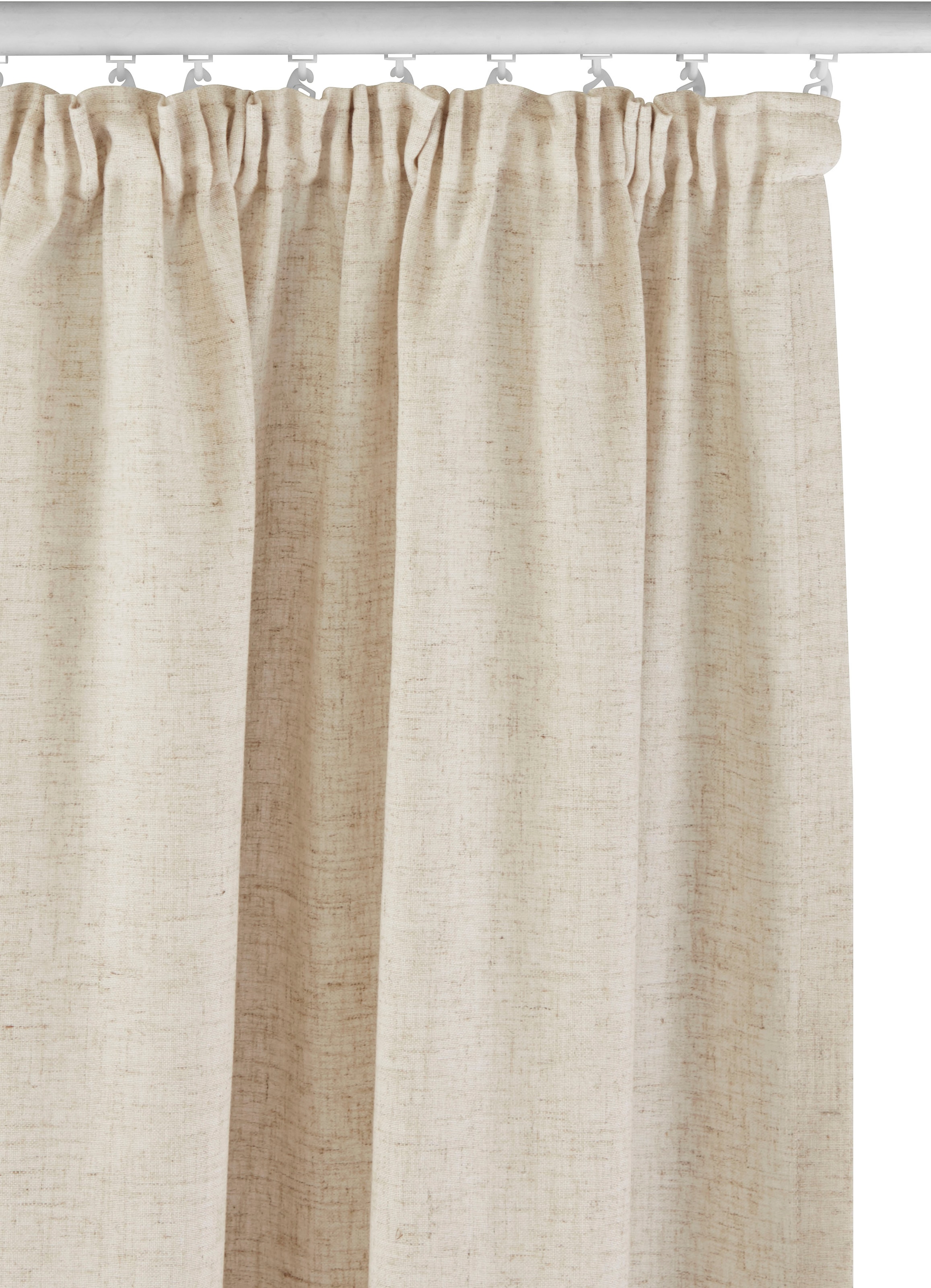 my home Gardine »Rudy« Kräuselband 1 Stk. tlg. Halbtransparent, Leinenlook, Polyester-Leinen Mischung