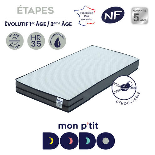 Matelas ETAPES déhoussage 70x140 - MON P'TIT DODO