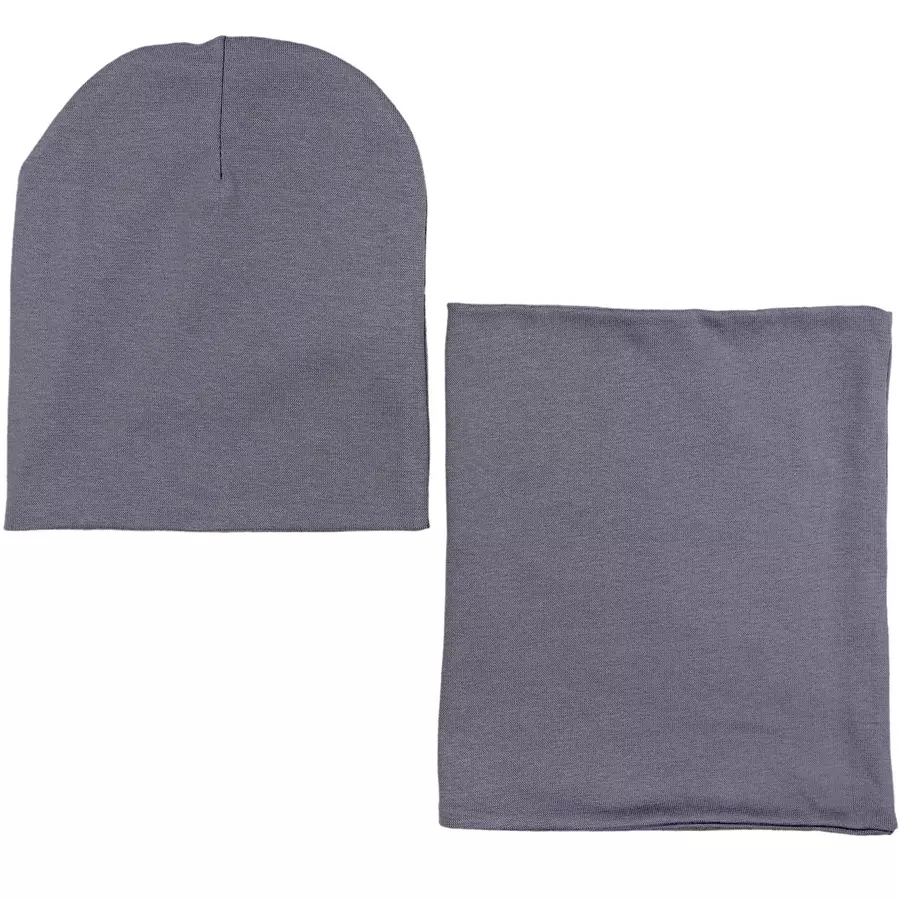 TupTam Unisex Kinder Beanie Mütze Schlauchschal Set dunkelgrau