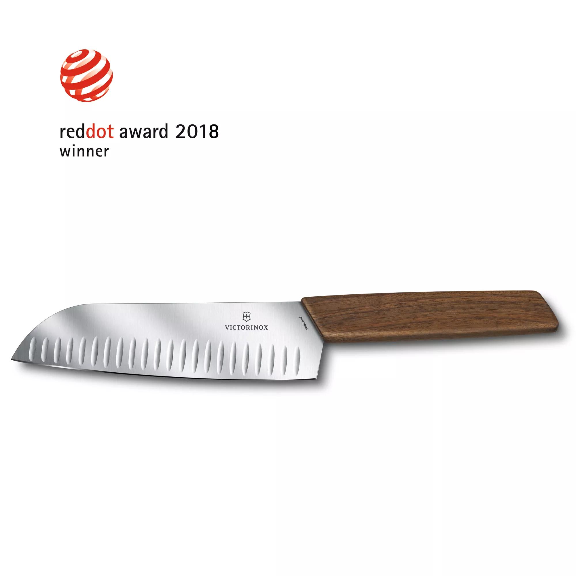 Swiss Modern Santokumesser-Nussbaumholz